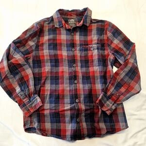 Alpine Design Men's Button-Down Plaid Shirt - Red, Blue, Gray